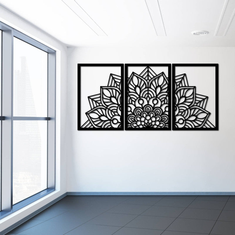 3-piece flower mandala for the wall - FLOFER