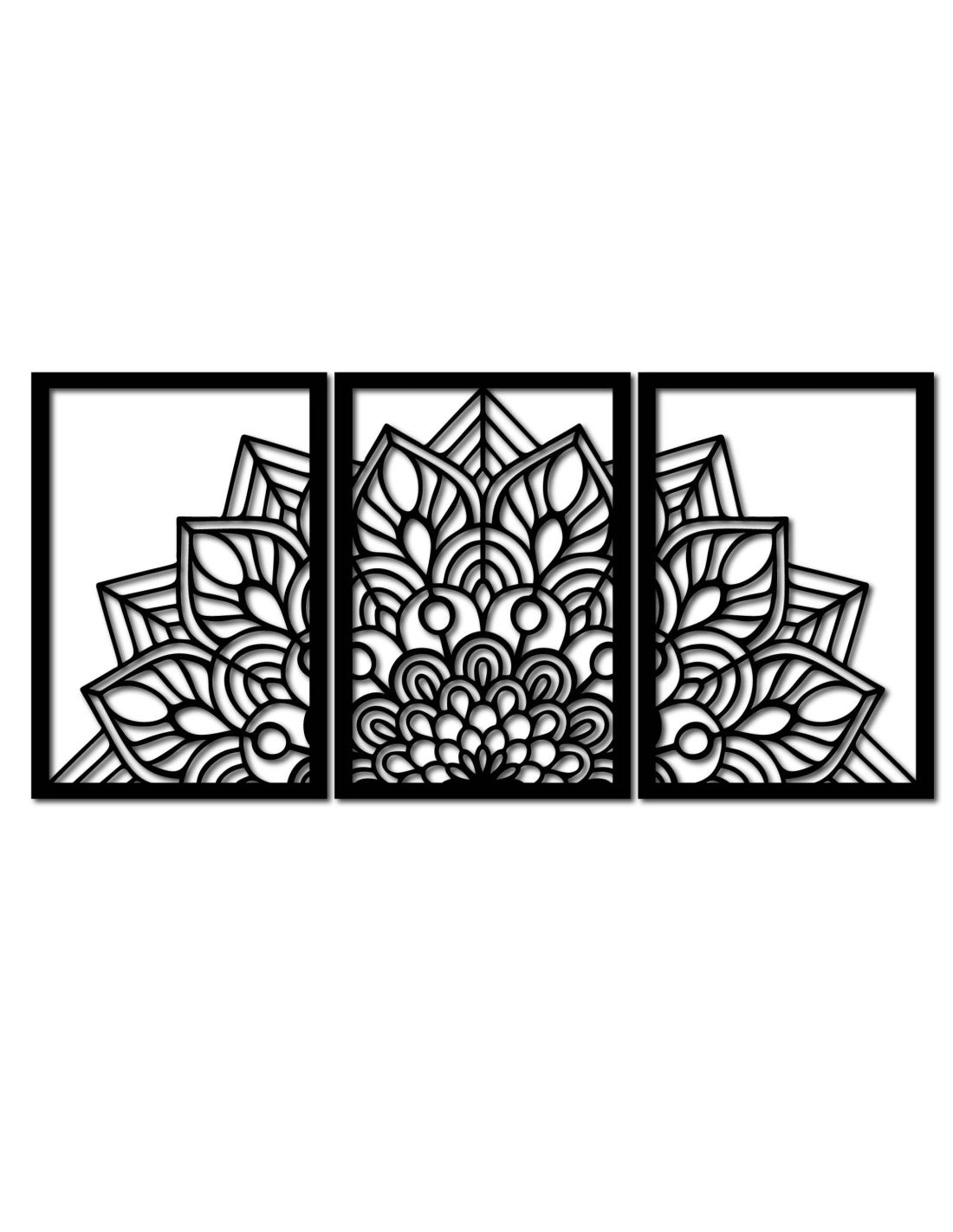 3-piece flower mandala for the wall - FLOFER